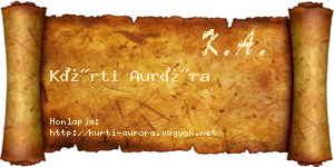 Kürti Auróra névjegykártya